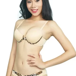 Bộ Đồ Lót Nữ Trơn Phối Viền Da Beo – Viena 1008